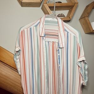 Striped oversized button down